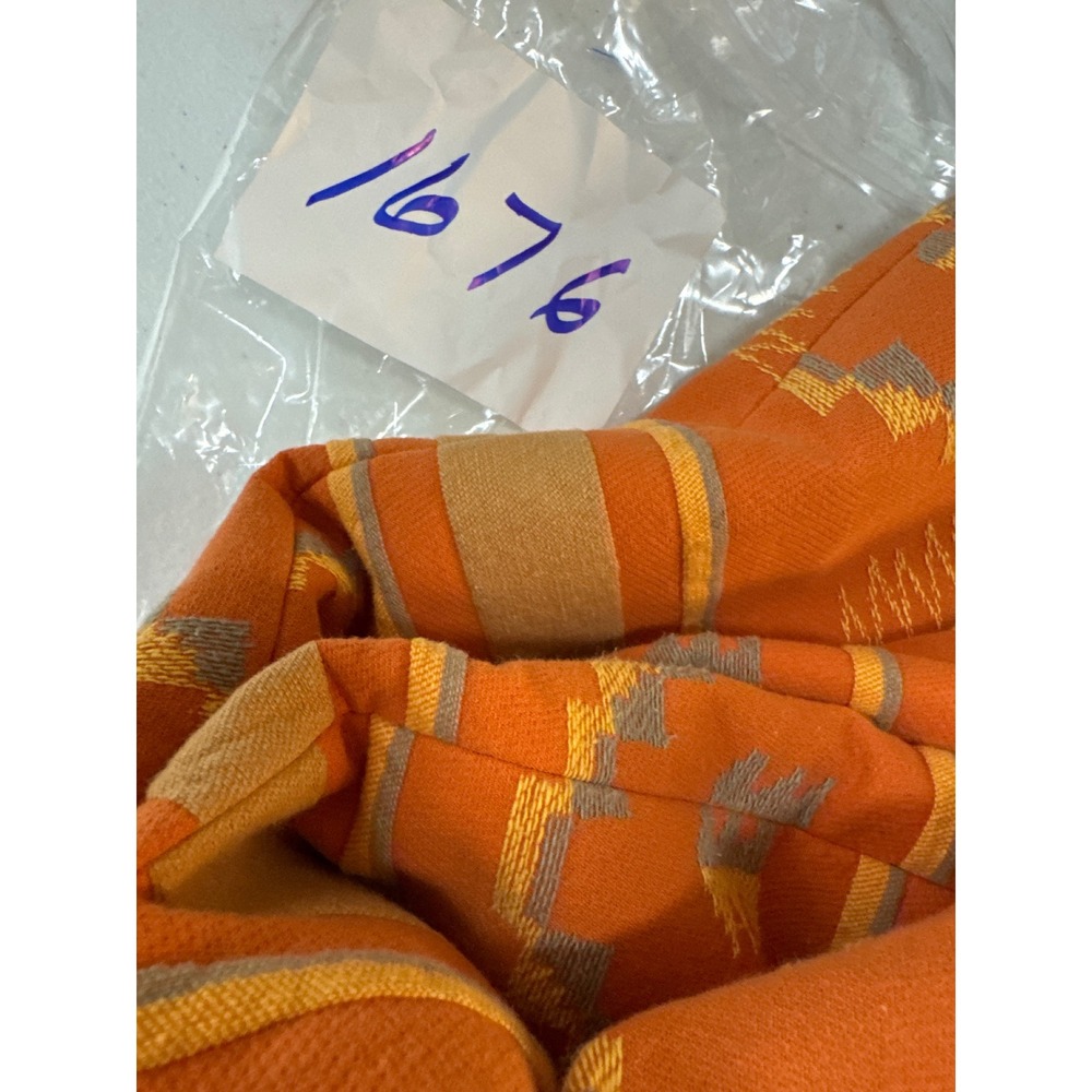 Coldwater Creek Blazer Womens W18 Orange Southwestern Geometric Cotton Jacket - Picture 11 of 11